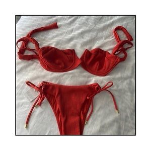 MONDAY SWIMWEAR x Sangria Crinkle Bikini Set